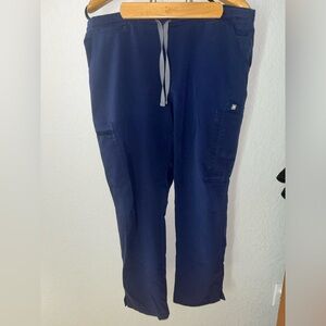 Figs women’s yoga navy large petite scrub pants